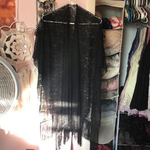 Black lace shawl